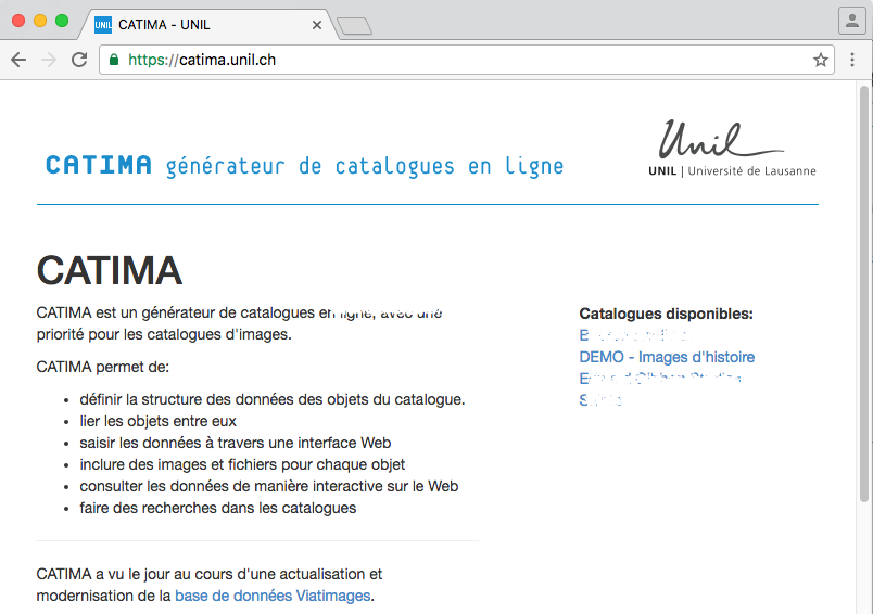Catima, un générateur de catalogues en ligne